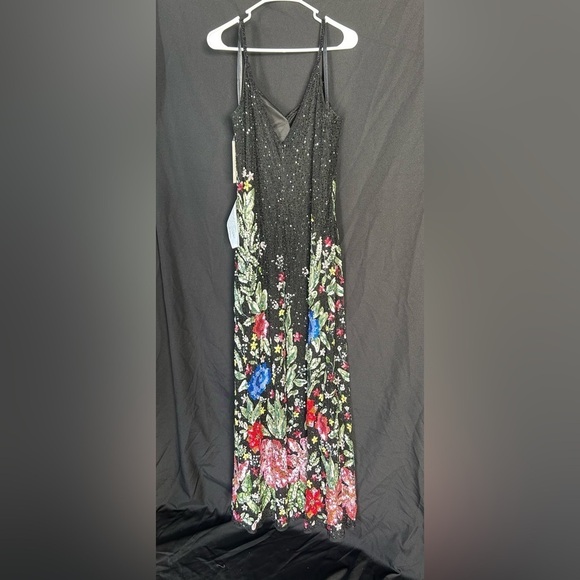 Mac Duggal 5475 NWT Floral Embellished Spaghetti Strap Gown - Picture 5 of 8